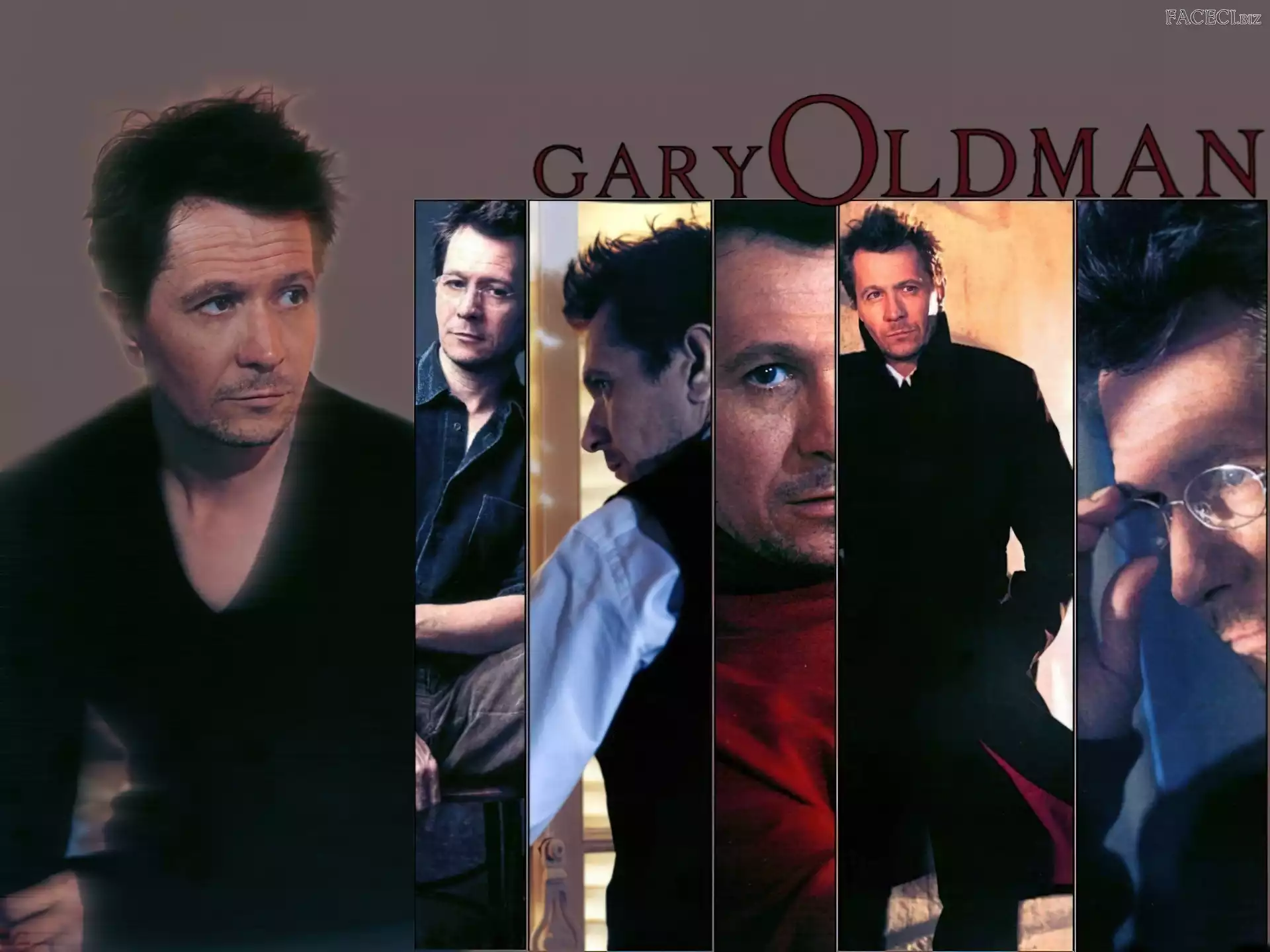 okulary, Gary Oldman, czarny strój